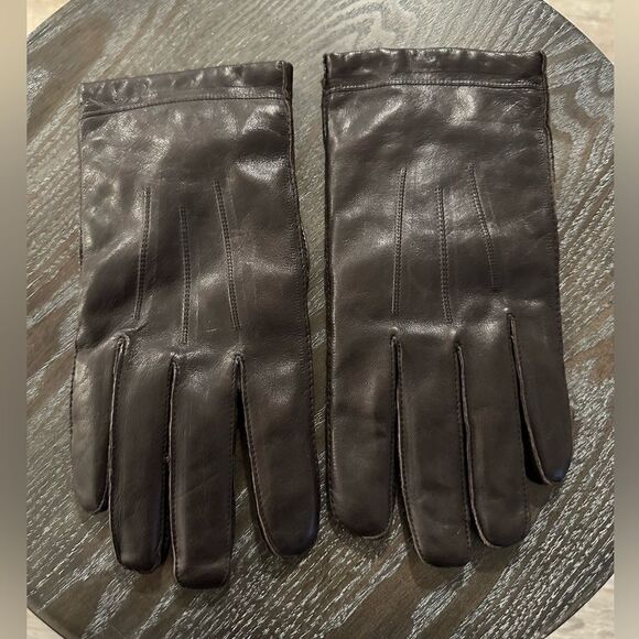 Aris 115 Women's Brown Leather Isotoner Gloves Size L - Picture 1 of 4